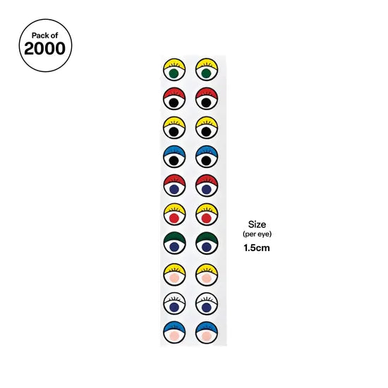 Creatistics Paper Eye Stickers Assorted- Pack of 2000 - Modern Teaching Aids NZ