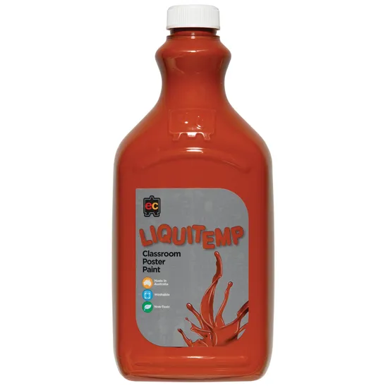 Liquitemp Poster Paint -Burnt Sienna 2 Litre - Modern Teaching Aids NZ