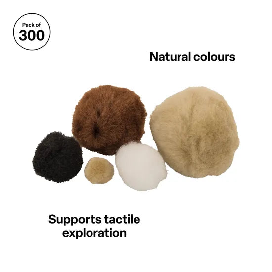 Pom Poms - Animal Colours Pack of 300 - Modern Teaching Aids NZ