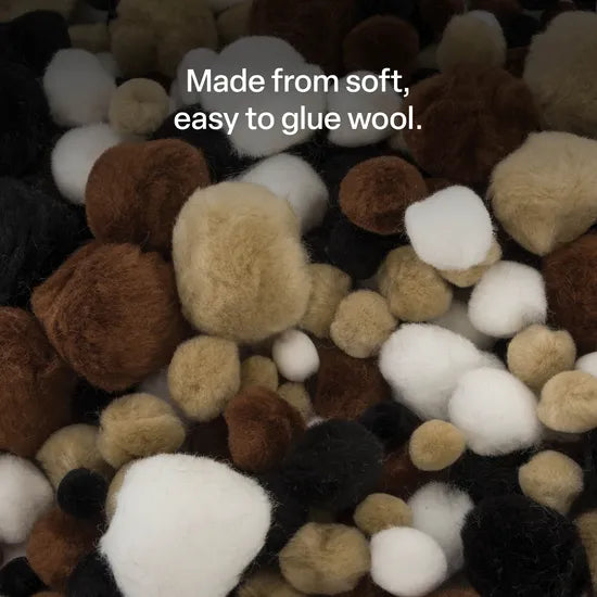Pom Poms - Animal Colours Pack of 300 - Modern Teaching Aids NZ