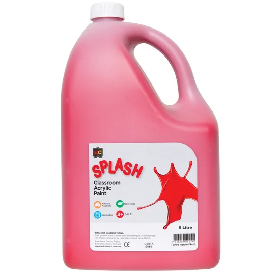 Splash Acrylic Paint 5 L - Toffee Apple Red - Modern Teaching Aids NZ