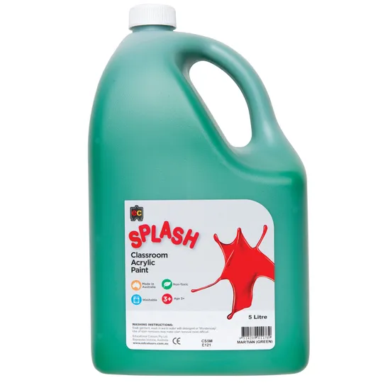 Splash Acrylic Paint - Martian Green 5 Litre - Modern Teaching Aids NZ