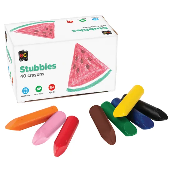 Stubbies Crayons - Pack of 40 - Modern Teaching Aids NZ