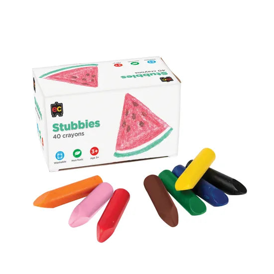 Stubbies Crayons - Pack of 40 - Modern Teaching Aids NZ
