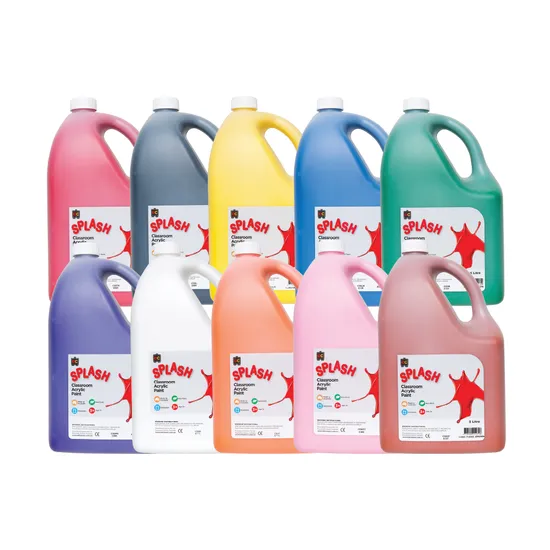 Splash Acrylic Paint 5 L - Set of 10 - Modern Teaching Aids NZ