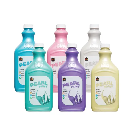 Acrylic Pearl Paint 2 Litres - Set of 6 - Modern Teaching Aids NZ