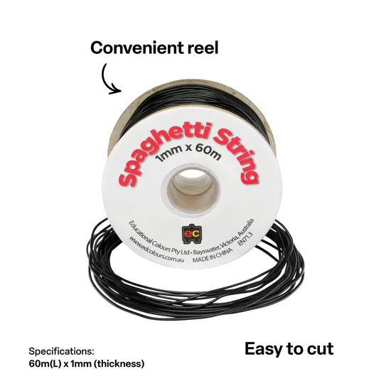Spaghetti String Black 60m - Modern Teaching Aids NZ