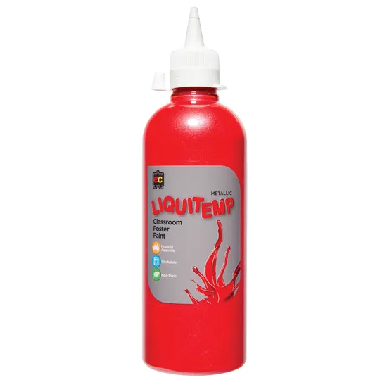 Liquitemp Metallic Paint - Red 500ml - Modern Teaching Aids NZ