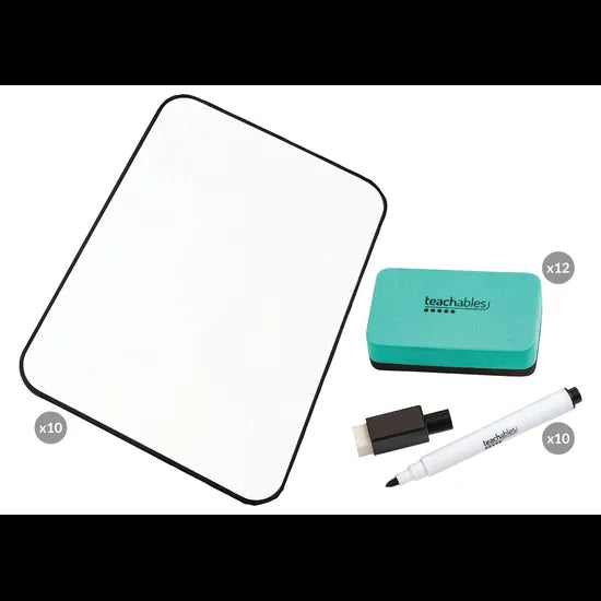 A4 Double-Sided Magnetic Mini Whiteboard Black Kit - Modern Teaching Aids NZ