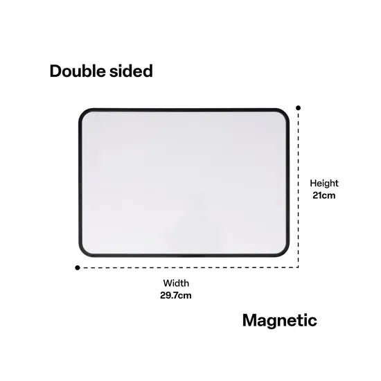 Teachables A4 Double-Sided Magnetic Mini Whiteboard Black - Modern Teaching Aids NZ