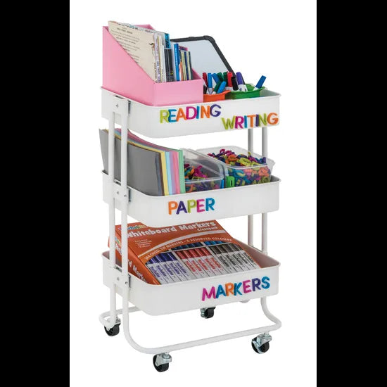3 Tier Storage Trolley White - Modern Teaching Aids NZ