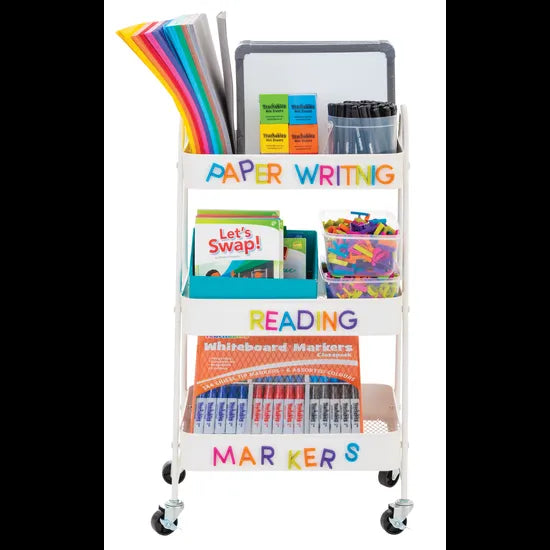 3 Tier Storage Trolley White - Modern Teaching Aids NZ