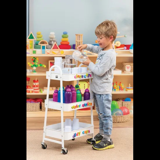 3 Tier Storage Trolley White - Modern Teaching Aids NZ
