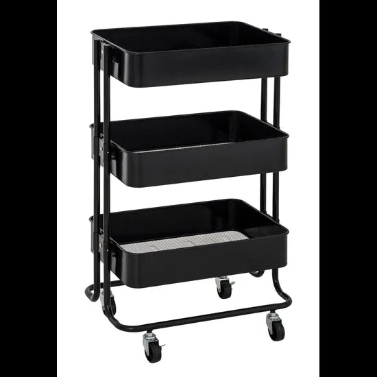 3 Tier Storage Trolley Black - Modern Teaching Aids NZ