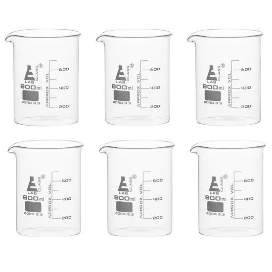 800 ml Borosilicate Beakers - Pack of 6 - Modern Teaching Aids NZ