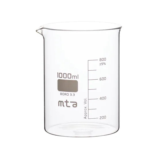 MTA Glass Beaker 1000mL PK6 - Modern Teaching Aids NZ