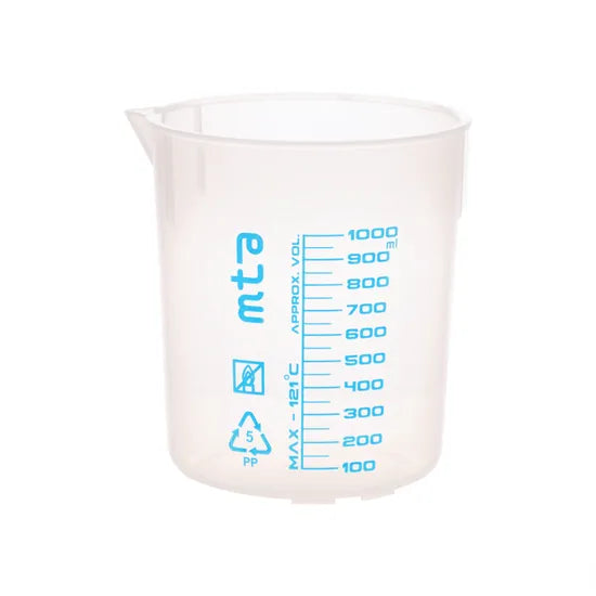 1000 ml MTA Plastic Beakers - Pack of 10