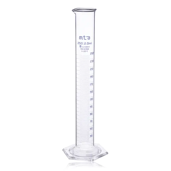 MTA Glass Measuring Cylinder - 250 ml - Modern Teaching Aids NZ