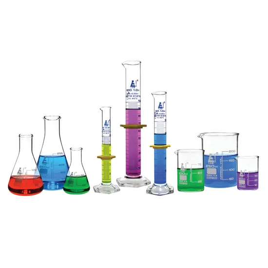 Mixed Glassware Storage Set of 9 - Beakers, Conical Flasks, Measuring Cylinders - Modern Teaching Aids NZ