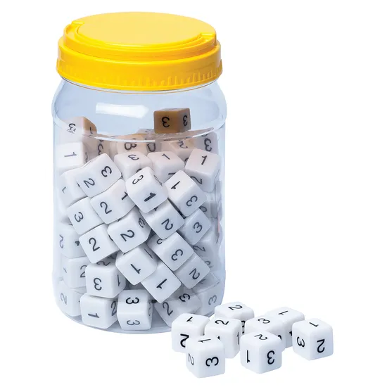 One-Two-Three Dice - Early Number Concepts, Set of 100 - Modern Teaching Aids NZ