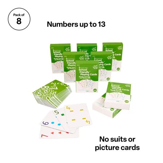 School Friendly Playing Cards 8 Pack - Paul Swan - Modern Teaching Aids NZ