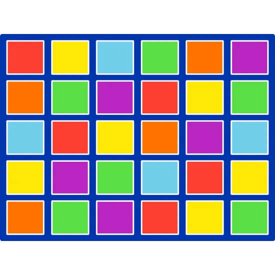 Colour Placement Rug - 30 Squares - 4 (L) x 3 (W) m