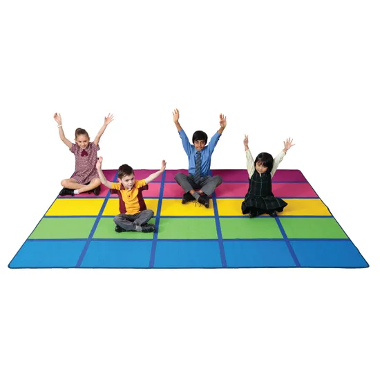 Rainbow Blocks Rug - 3 (L) x 2 (W) m - Modern Teaching Aids NZ