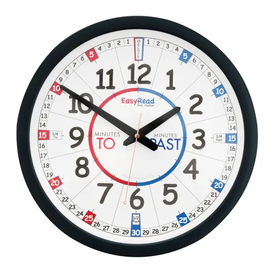 EasyRead Time Teacher Classroom Clocks - 12/24 Hour, Set of 10