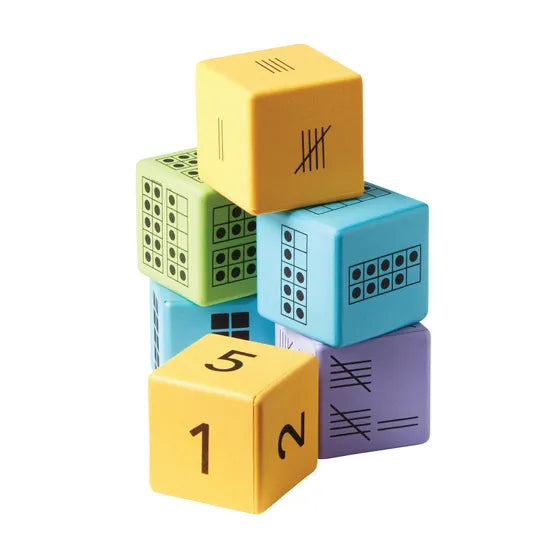 Colourful Foam Number Representation Dice - Set o - Modern Teaching Aids NZ