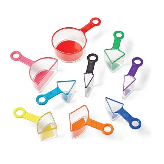 Rainbow Fraction Measuring Cups - Set of 9 - Modern Teaching Aids NZ