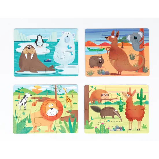 4-in-1 Puzzle Set: Animals of the World - Modern Teaching Aids NZ