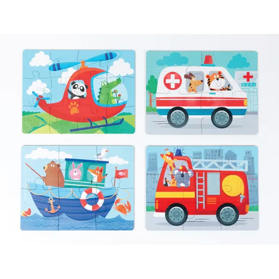 4-in-1 Puzzle Set: Things That Go - Modern Teaching Aids NZ