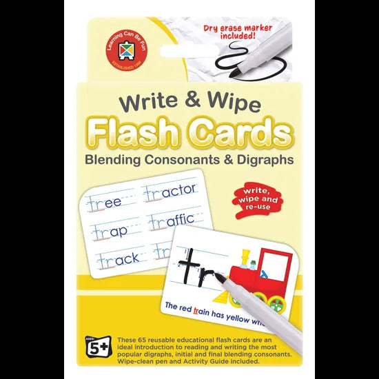 W&W Flash Cards Blend Consonants w/marker - Modern Teaching Aids NZ