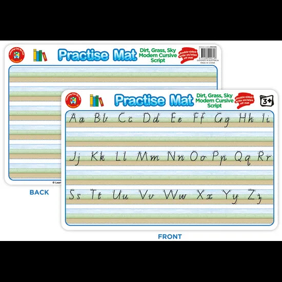Practise Mat Modern Cursive Dirt Grass Sky - Modern Teaching Aids NZ