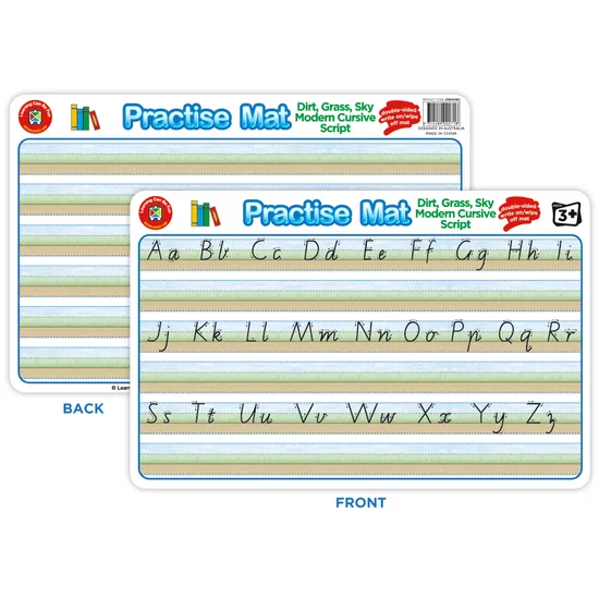 Practise Mat Modern Cursive Dirt Grass Sky - Modern Teaching Aids NZ
