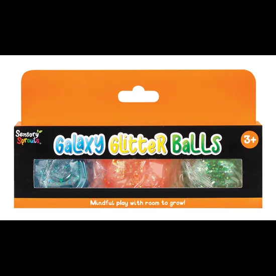 Sensory Sprouts Galaxy Glitter Balls - blue orange green - Modern Teaching Aids NZ