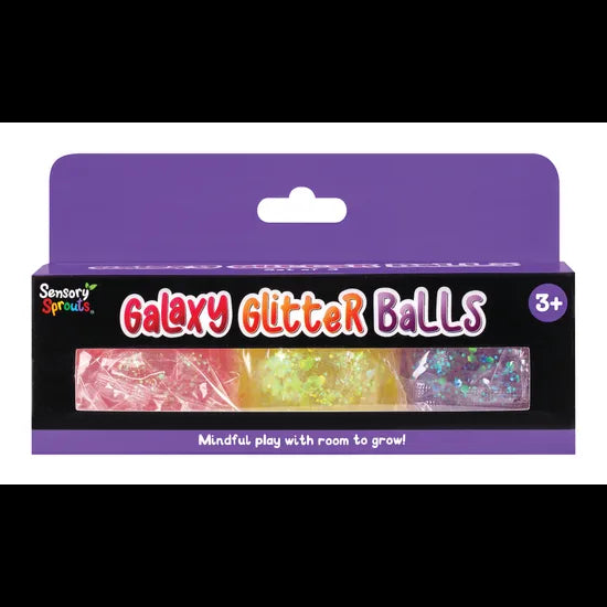 Galaxy Glitter Balls - pink yellow purple - Modern Teaching Aids NZ