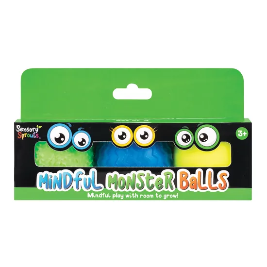 Sensory Sprouts Mindful Monster Balls - green blue yellow - Modern Teaching Aids NZ