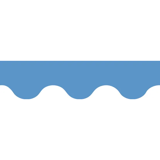 Growin Minds Ocean Blue Rolled Scallop Border