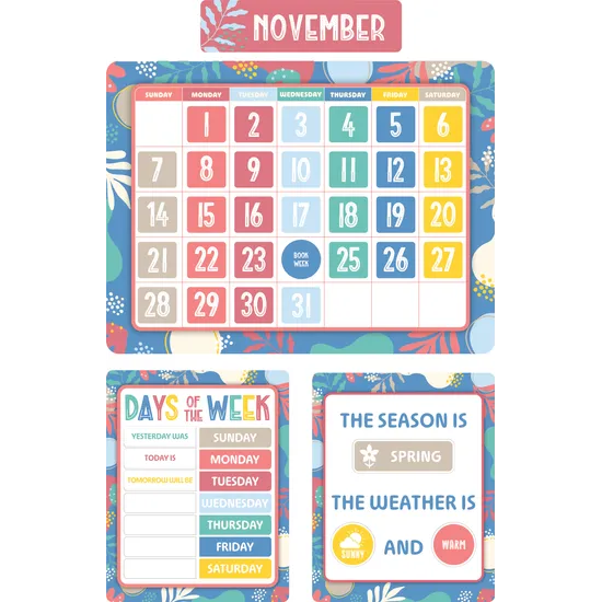 Growing Minds Calendar Bulletin Board Set