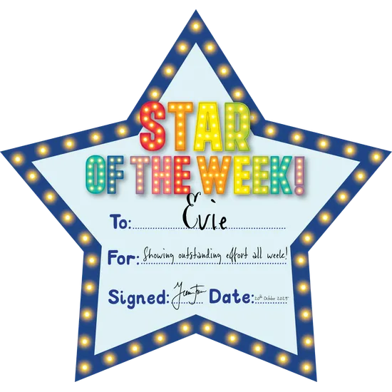 Giggle & Grow Star of the Week Certificates - Pack of 30