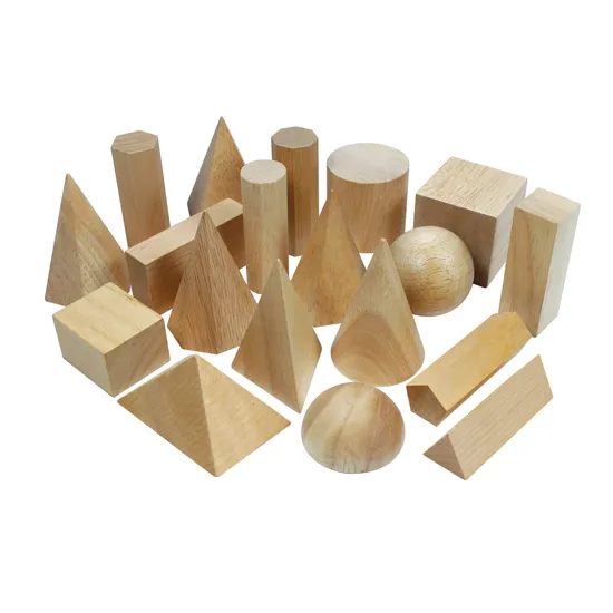 Teachables Wooden Geometric Solids - 3D Shapes, Set of 18 - Modern Teaching Aids NZ