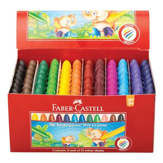 Kindergarten Wax Crayons - Pack of 96 - Modern Teaching Aids NZ