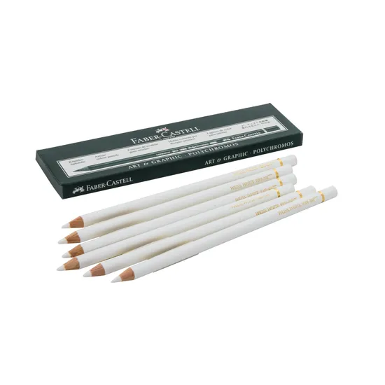 White Coloured Pencils - Pack of 6 - Modern Teaching Aids NZ