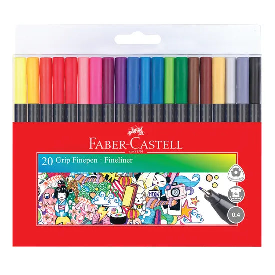 Coloured Fineliners Pack of 20 - Modern Teaching Aids NZ