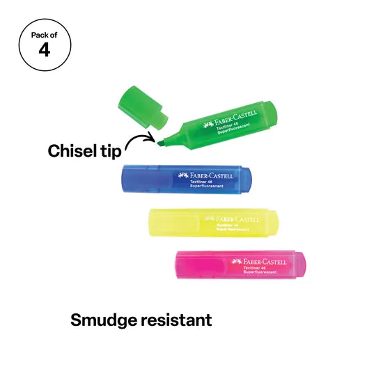 Faber Castell Textliner Ice Highlighters - Pack of 4 - Modern Teaching Aids NZ