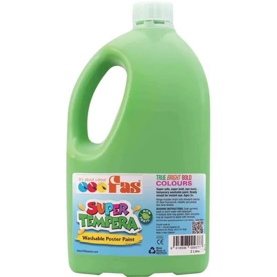 FAS Super Tempera Paint - Leaf Green 2 Litre - Modern Teaching Aids NZ