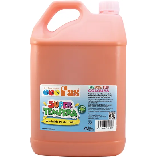 FAS Super Tempera Paint - Orange 5 Litre - Modern Teaching Aids NZ
