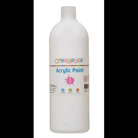 Creatistics Acrylic Paint 1L - White - Modern Teaching Aids NZ