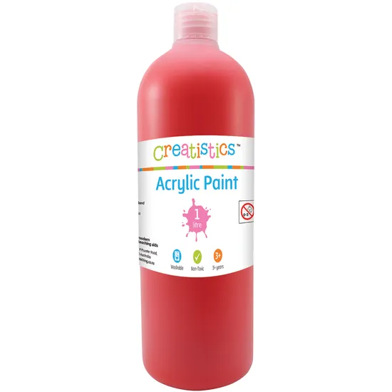 Creatistics Acrylic Paint 1L - Cool Red - Modern Teaching Aids NZ